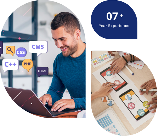 Team collaborating in modern office